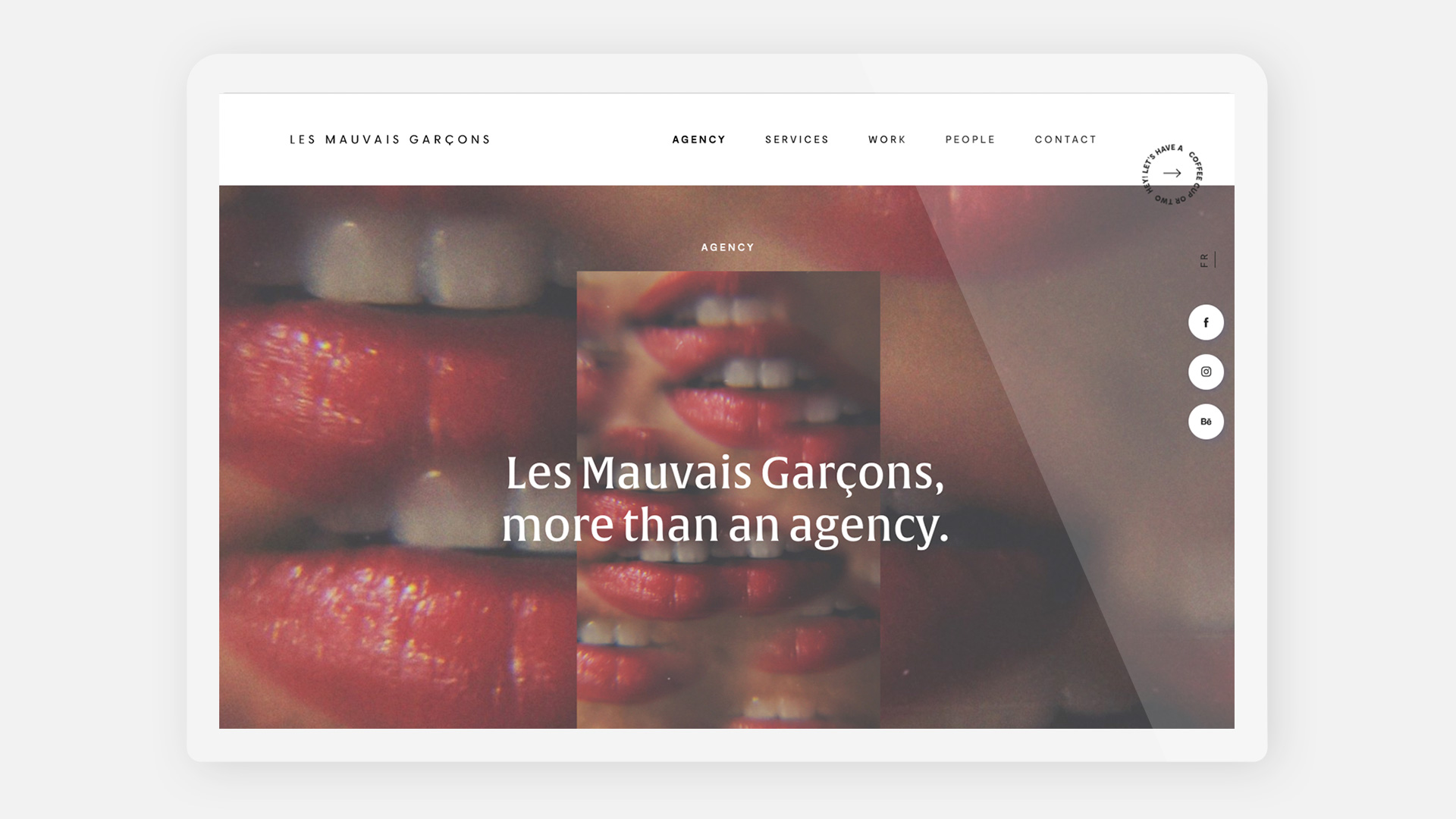 Les Mauvais Garçons - Projet - Les MG - Site web page agence